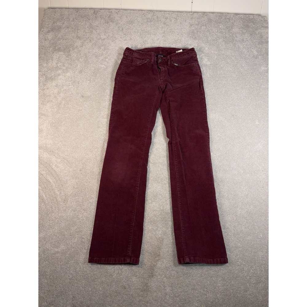 Patagonia Women's Fitted‎ Corduroy Pants – Size 28 Burgundy Organic Cotton Flaws
